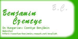 benjamin czentye business card