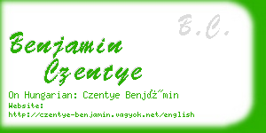 benjamin czentye business card